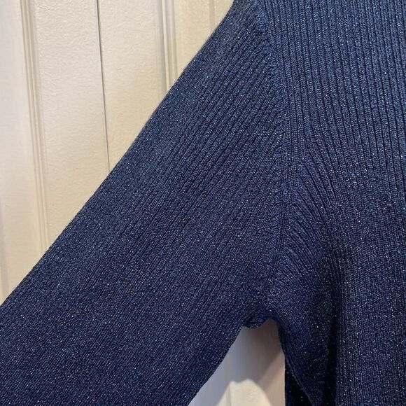 Cartise Blue Wool/Cotton/Cashmere Blend Turtleneck Sweater Size XL NWT - Picture 4 of 11